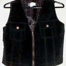 Black Suede Zip Vest with Pockets