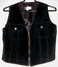 Black Suede Zip Vest with Pockets