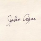 John Agar Autographed 3x5 Index Card
