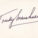 Trudy Marshall Autographed Index Card