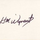 H.M. Wynant Autographed Index Card