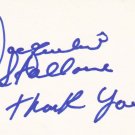 Jackie Stallone autographed 3 x 5 index card