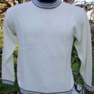 Alpaca Sweater  Pullover White Link Knit Med/Lg  Made in Peru