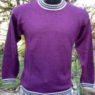 Alpaca Sweater Link Knit Purple Med/Lg Made in Peru