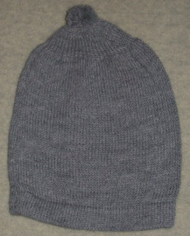 Gray Alpaca Ski Cap Size Adult S/M Hypo-Allergenic Handmade in Peru