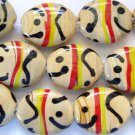 Desert with Black, Red and Yellow Lampwork Glass Beads 25mm (LW1140)