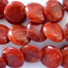 Rust Sponge Coral Round Tabular Beads 18mm CO385