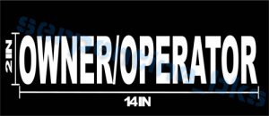 Owner Operator Decal Window / Door Vinyl