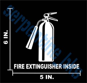 Fire Extinguisher Inside Decal 6x5 Window / Door Vinyl
