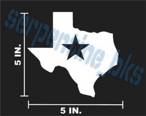 TEXAS STATE w/ STAR Window Bumper Decal Sticker