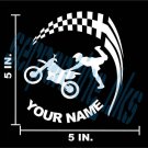Motorcycle with your name Window Bumper Decal Sticker