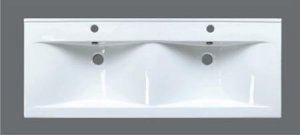 JB20AA Rectangular Counter Basin Ceramic Double Sink