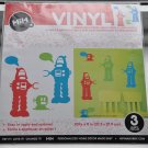 Hip in a Hurry Vinyl Wall Decal art stickers - Robot Trio Multi boys room