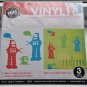 Hip in a Hurry Vinyl Wall Decal art stickers - Robot Trio Multi boys room