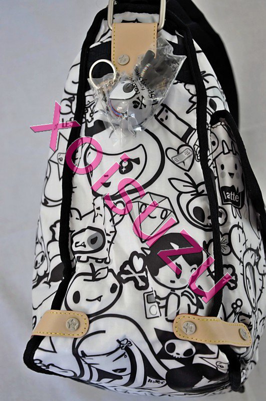 NEW Tokidoki Lesportsac Campeggio Tutti shoulder messenger bag purse black white