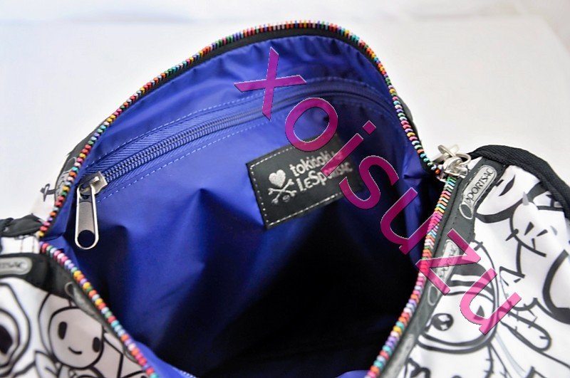 NEW Tokidoki Lesportsac Campeggio Tutti shoulder messenger bag purse black white