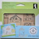 inkadinkado 8 wooden mounted stamp set 60-10079 pet show dog cat parrot
