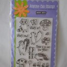 Hero Arts CL261 Woodland Creatures - 15 Clear Stamps - racoon mushroom skunk ladybug