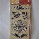 inkadinkado Creepy Crawly Halloween clear 7 stamp set spiderweb web bats spiders
