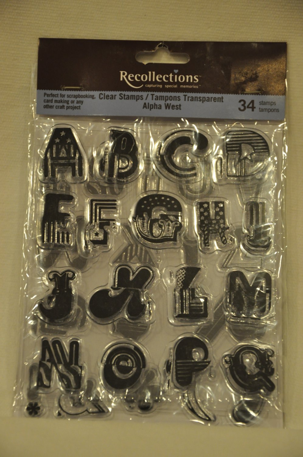 Recollections Clear Stamps Alpha West Upper case alphabet set 34