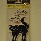 Recollections Rubber Cling Stamps - Scardey Cat 240389 - halloween black cat hssst! moon bats