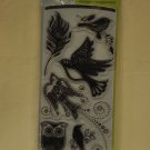 inkadinkado 98849 Gem Stone Birds - 6 clear stamps - feather owl pigeons