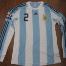Demichelis #2 Argentina Match Worn LS Jersey Home 2010 soccer