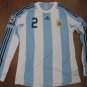 Demichelis #2 Argentina Match Worn LS Jersey Home 2010 soccer