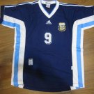 Batistuta #9 Argentina Match Issued SS Jersey Away 1998 soccer