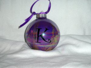 Painted Swirl Initial Ornament