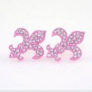 Pink Fleur de Lis Earrings