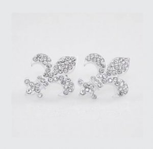 White Fleur de Lis Earrings
