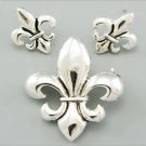 Silver Fleur de Lis Pendant Set