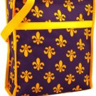 PURPLE AND GOLD FLEUR DE LIS SHOPPER
