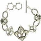 Textured Fleur de Lis Toggle Bracelet