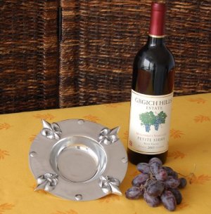 Fleur De Lis Wine Coaster/Candle Holder