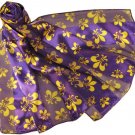 FLEUR DE LIS SATIN PURPLE SCARF