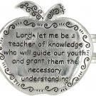 Silvertone Apple Teacher's Prayer Hinged Bangle