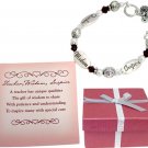Beautiful Beaded Bracelet with Teacher Theme in a Gift Box