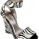 Wild Diva Zebra Wedge Sandal- Size 6.5