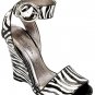 Wild Diva Black White Zebra Wedge Dressy or Casual