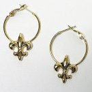 FLEUR-DE-LIS HOOP EARRINGS