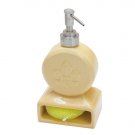 Butter Colored Fleur de Lis Soap Pump/Scrubby Holder