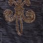 Size X Large Rhinestone Fleur de Lis Short Sleeve Burnout Tunic
