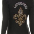 Size Small Rhinestone Louisiana Fleur de Lis Shawl