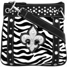Black and White Zebra Fleur de Lis Hipster