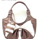 Bronze and White Bow Handbag