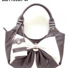 Pewter and White Bow Handbag