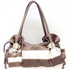 Bronze and White Stripe Handbag