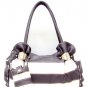 Pewter and White Stripe Handbag